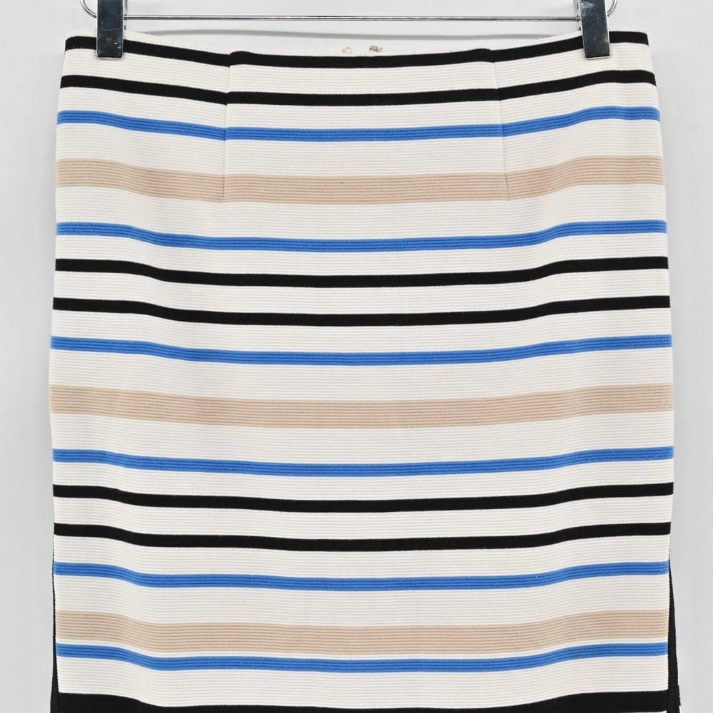 White House Black Market Striped Pencil‎ Skirt Womens Sz 2 Preppy Ponte Corpcore - Picture 8 of 11
